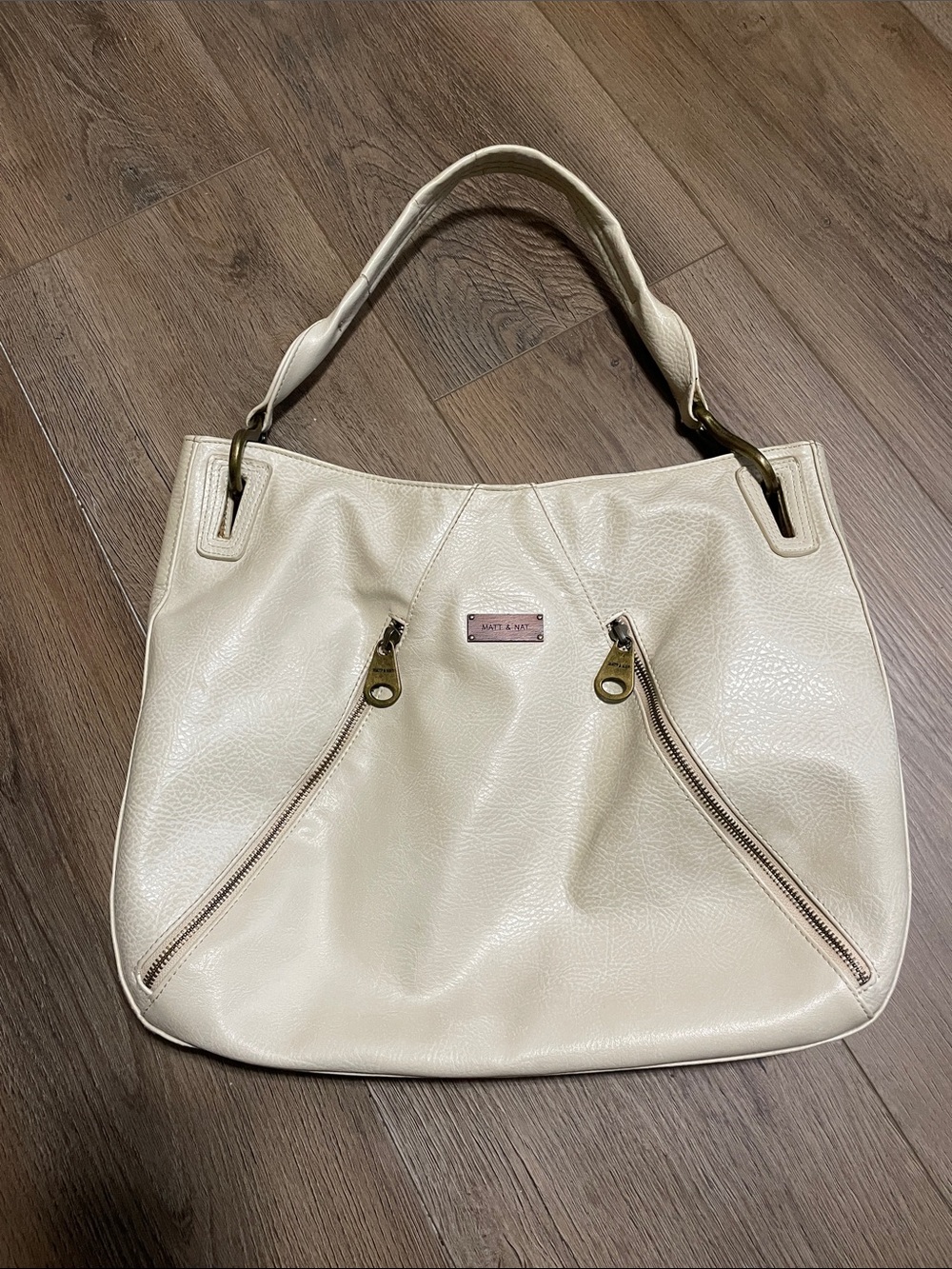 Matt & Nat Cream Soft Faux-Leather Shoulder Bag